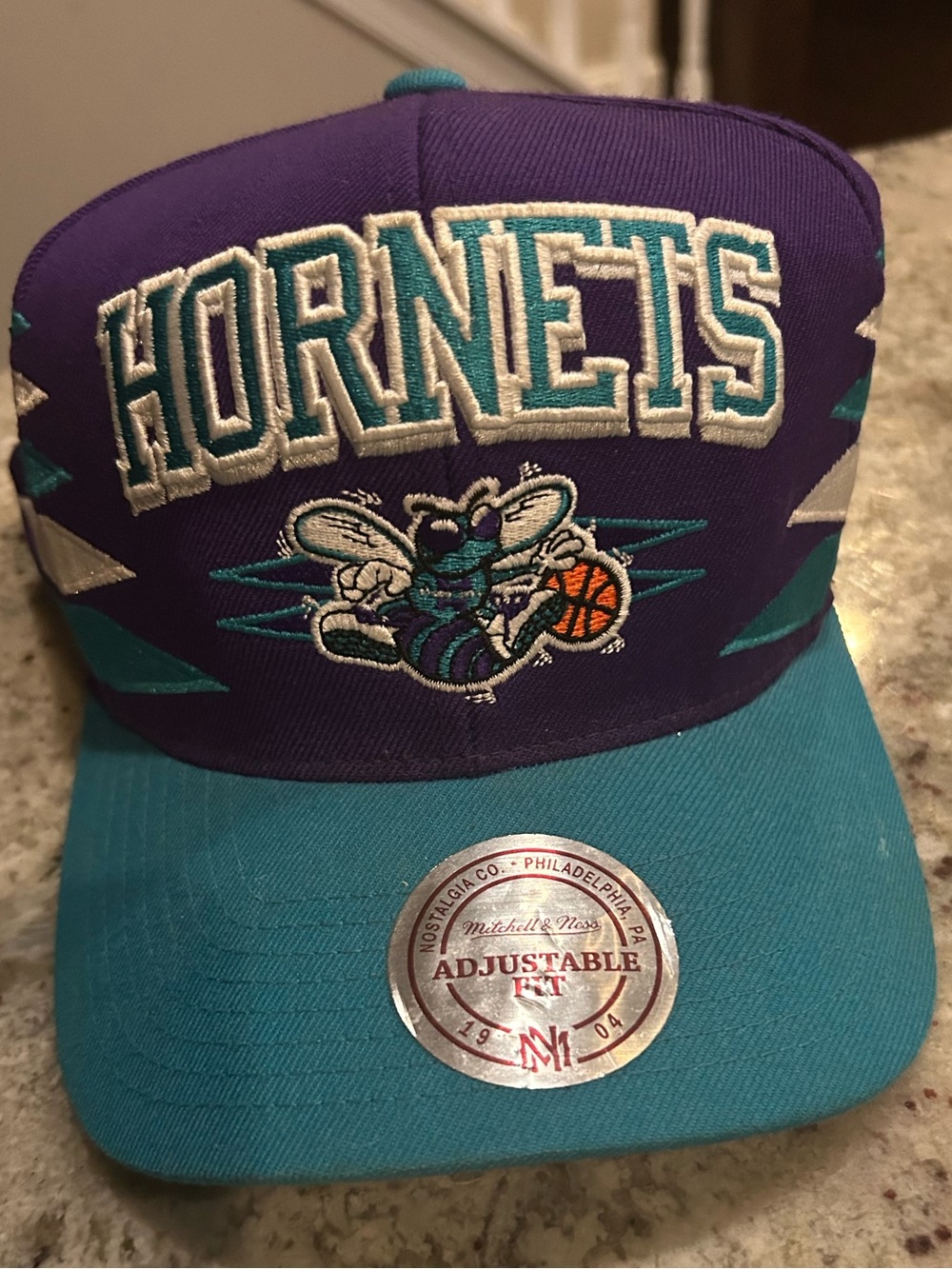 Mitchell & Ness Charlotte Hornets Purple and Teal Snapback
